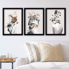 Wallity Cuadro Decorativo Enmarcado Desconocido (3 Piezas)